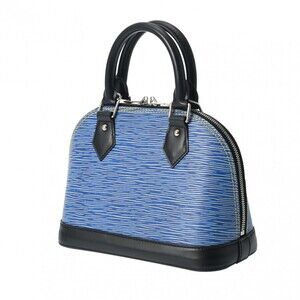 Louis Vuitton Denim Bag Blue Handbag Epi Alma Leather